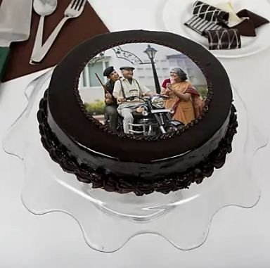 Chocolate Photo Cake For Dad