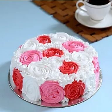 Delicious Vanilla Rose Cake