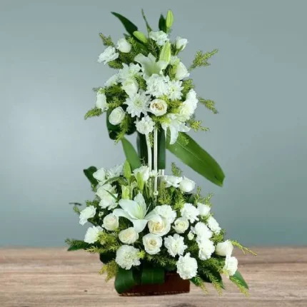 Majestic White Two Level Arrangement