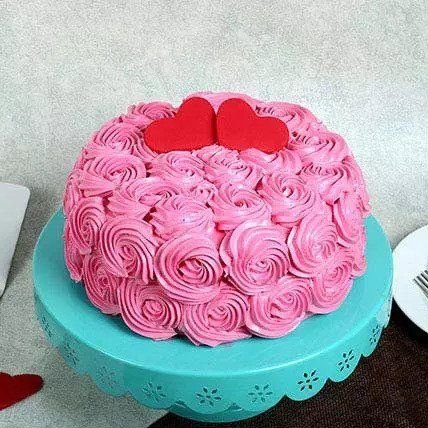 Two Heart Rose Cake