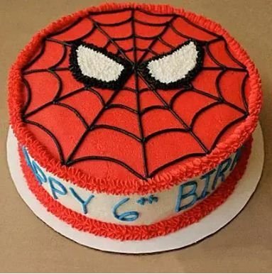 Vanilla Creamy Spiderman Cake