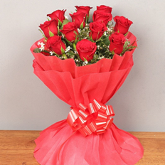 BOUQUET OF 12 RED ROSES